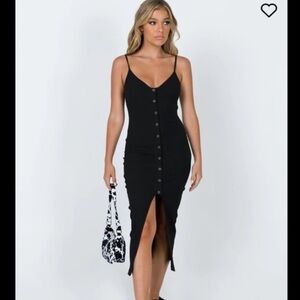 Princess Polly Black Midi Dress